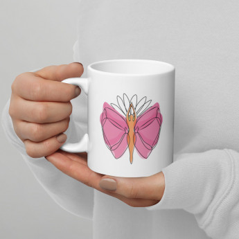 Pink Butterfly Mug - 11oz or 15oz