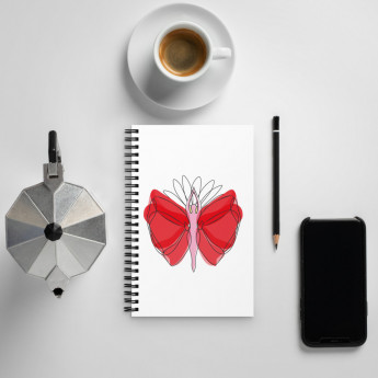 Red Butterfly Spiral Notebook