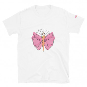 Pink Butterfly 3 Print Unisex T-Shirt