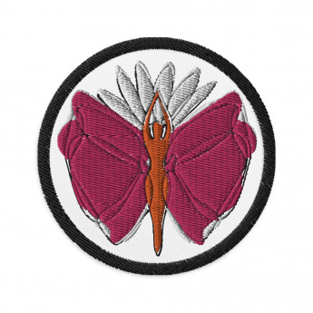 Pink Butterfly Embroidered Patch
