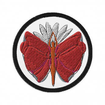 Red Butterfly Embroidered Patch