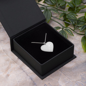 Poppy Engraved Silver Heart Necklace