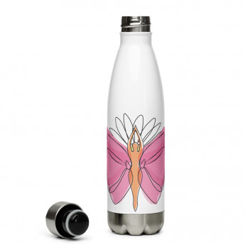 Pink Butterfly Stainless Steel Water Bottle